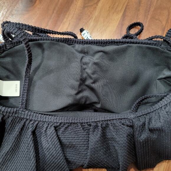 NWT Aerie Bandeau Swim Top With Playful Beaded Straps Size Small - Picture 7 of 13